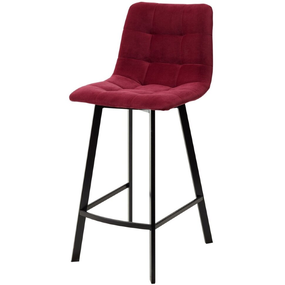 Полубарный стул CHILLI-QB SQUARE винный #16, велюр / черный каркас (H=66cm) М-City Полубарный стул CHILLI-QB SQUARE винный #16, велюр / черный каркас (H=66cm) М-City