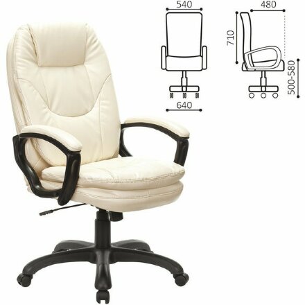 Кресло офисное BRABIX PREMIUM &quot;Trend EX-568&quot;, экокожа, бежевое, 532102 Бежевый