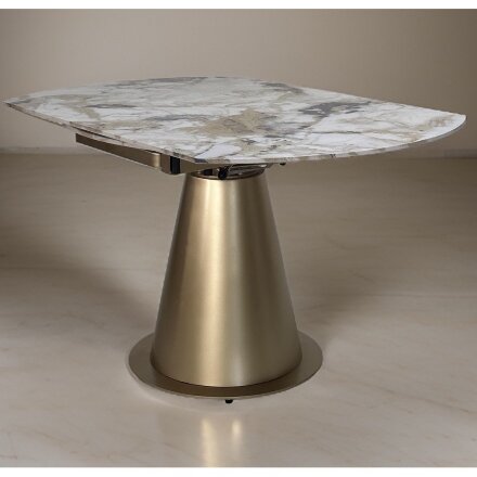 Стол TERAMO 135 GLOSS GRAND JADE SOLID CERAMIC, керамика, поворотн.механизм / Бронзовый, ®DISAUR 