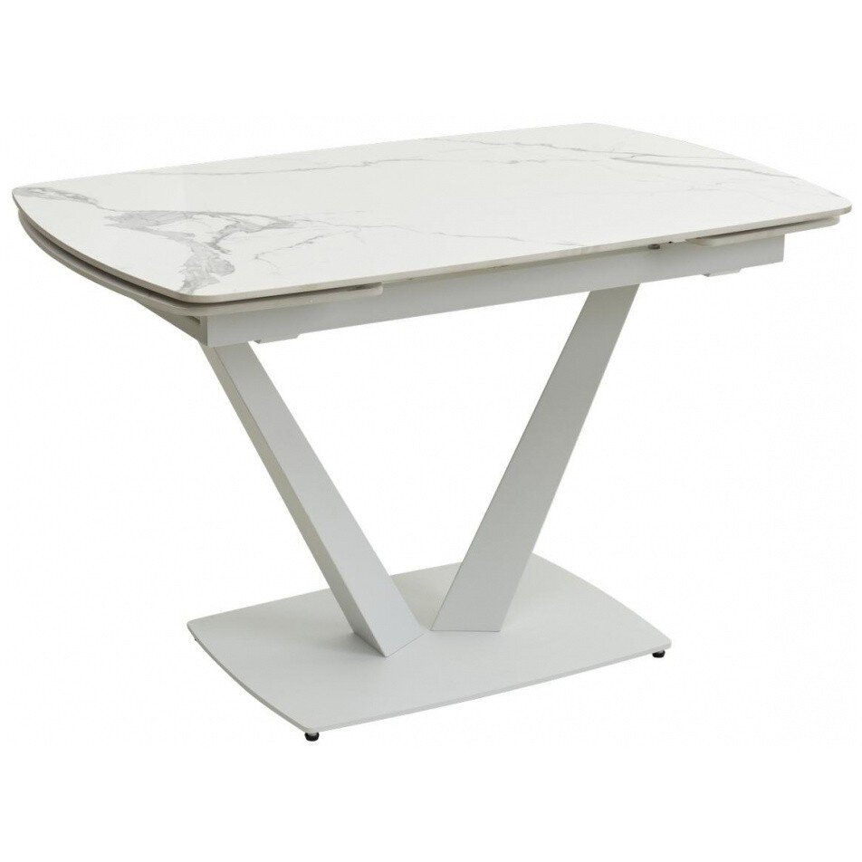 Керамический стол Alarti gloss statuario white sintered stone / white 