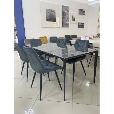 Стол NOTO 180 GLOSS STARLIGHT BLACK SOLID CERAMIC/ BLACK М-City 