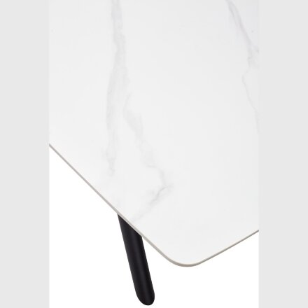 Стол RIVOLI 140 MATT WHITE MARBLE SOLID CERAMIC / BLACK, ®DISAUR 