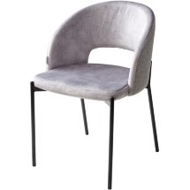 Стул AGNES PK6015-03 (VBP203) античный серебристо-серый / TRF-08 теплый серый, черный каркас М-City