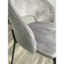Стул AGNES PK6015-03 (VBP203) античный серебристо-серый / TRF-08 теплый серый, черный каркас М-City