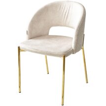 Стул AGNES PK6015-06 (VBP206) античный светло-бежевый / TRF-11 светло-бежевый, золотой каркас М-City