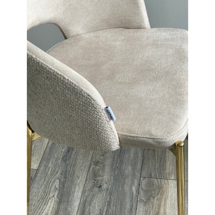 Стул AGNES PK6015-06 (VBP206) античный светло-бежевый / TRF-11 светло-бежевый, золотой каркас М-City 