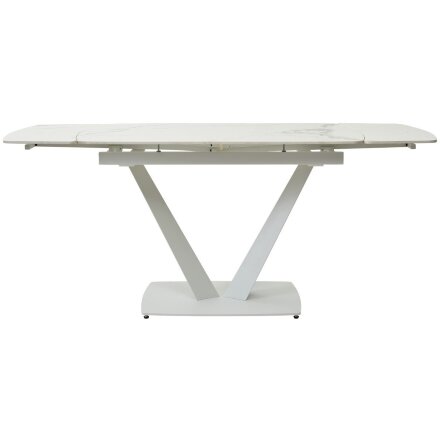 Стол ALATRI 120 GLOSS STATUARIO WHITE SOLID CERAMIC / WHITE, ®DISAUR 