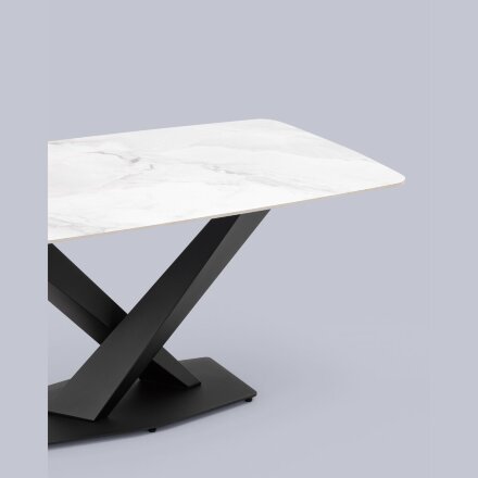 Стол обеденный Belle 160х90 белый мрамор 