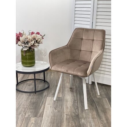 Стул MAVERICK 360 град. поворот. BLUVEL-40 BEIGE/ белый каркас, М-City 