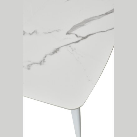 Стол ELIOT 120 GLOSS STATUARIO WHITE SOLID CERAMIC / WHITE, ®DISAUR 