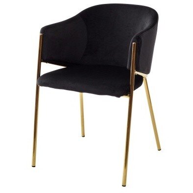 Стул DILL BLUVEL-19 BLACK, велюр/ золотой каркас, М-City 
