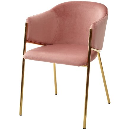 Стул DILL BLUVEL-52 PINK, велюр/ золотой каркас, М-City 