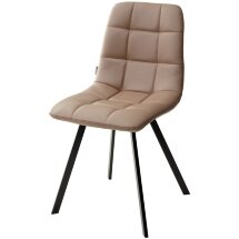 Стул CHILLI SQUARE HK017-31 серо-коричневый, PU / черный каркас М-City