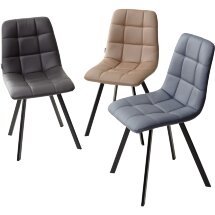 Стул CHILLI SQUARE HK017-31 серо-коричневый, PU / черный каркас М-City