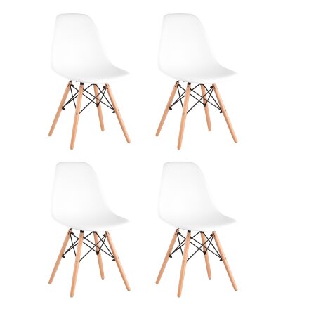 Стул Eames Style DSW белый x4 (разборный каркас) 