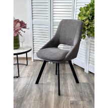Стул ASP, 360 град. поворот. B28 Темно-серый, велюр / черный каркас, М-City