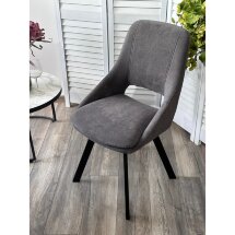 Стул ASP, 360 град. поворот. B28 Темно-серый, велюр / черный каркас, М-City