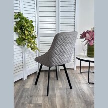 Стул CASA, 360 град. поворот. B22 Серый, велюр / черный каркас, М-City