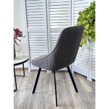 Стул CASA, 360 град. поворот. B28 Темно-серый, велюр / черный каркас, М-City