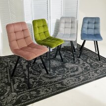 Стул CHILLI SQUARE BLUVEL-06 серо-голубой, велюр / черный каркас М-City
