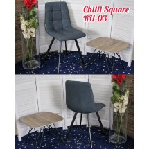 Стул CHILLI SQUARE RU-03 синяя сталь, PU / черный каркас М-City