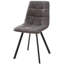Стул CHILLI SQUARE RU-07 серая сталь, PU / черный каркас М-City