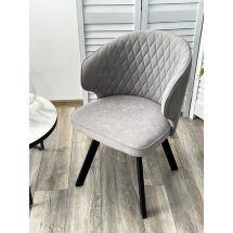 Стул SKAT 360 град. поворот. B22 Серый, велюр / черный каркас, М-City