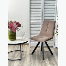 Стул BRONX, 360 град. поворот. B5 Капучино, велюр / черный каркас, М-City