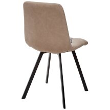 Стул CHILLI SQUARE RU-09 серо-бежевый винтаж, PU / черный каркас М-City