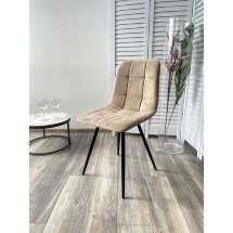 Стул UNO 25 БЕЖЕВЫЙ #5, велюр / ЧЕРНЫЙ, М-City