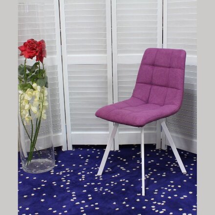 Стул CHILLI SQUARE UF860-15B сияющая орхидея, ткань/ белый каркас М-City 