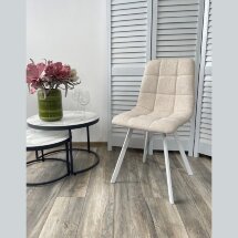 Стул CHILLI SQUARE TRF-11 светло-бежевый, ткань/ белый каркас М-City