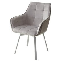 Кресло MAVERICK BLUVEL-03 LIGHT GREY/ белый каркас, поворот.360 град. М-City