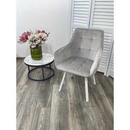 Кресло MAVERICK BLUVEL-03 LIGHT GREY/ белый каркас, поворот.360 град. М-City 