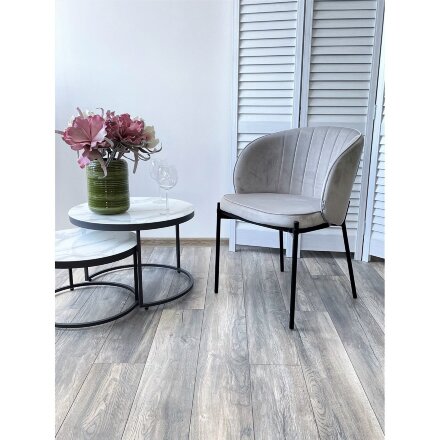 Стул DIANA BLUVEL-03 LIGHT GREY, велюр / черный каркас М-City 