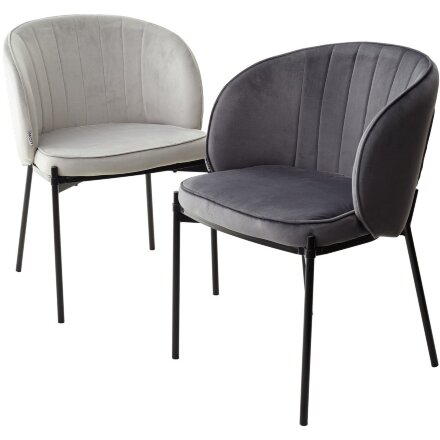 Стул DIANA BLUVEL-03 LIGHT GREY, велюр / черный каркас М-City 