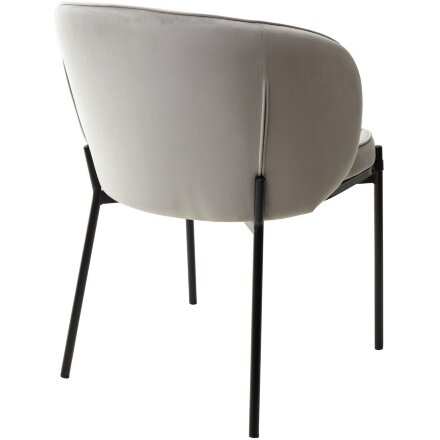Стул DIANA BLUVEL-03 LIGHT GREY, велюр / черный каркас М-City 