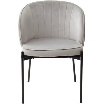 Стул DIANA BLUVEL-03 LIGHT GREY, велюр / черный каркас М-City 