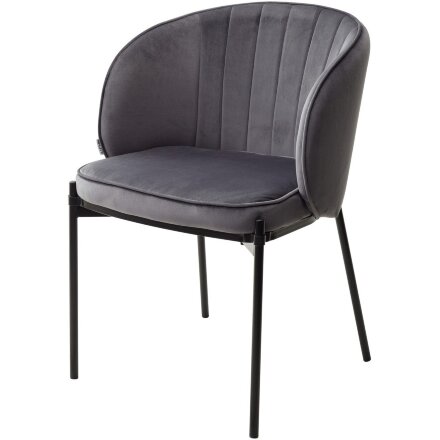 Стул DIANA BLUVEL-14 GREY, велюр / черный каркас М-City 