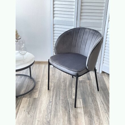 Стул DIANA BLUVEL-14 GREY, велюр / черный каркас М-City 