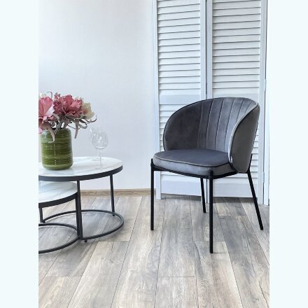 Стул DIANA BLUVEL-14 GREY, велюр / черный каркас М-City 