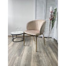 Стул DIANA VBP206 античный светло-бежевый/ золотой каркас М-City