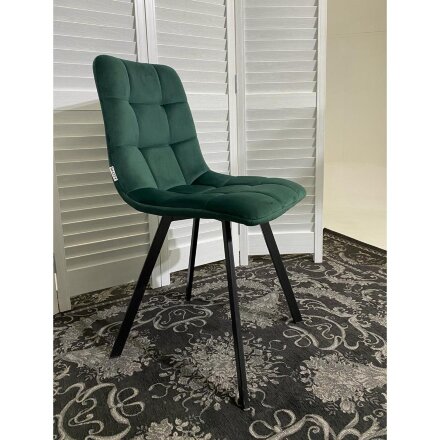 Стул CHILLI SQUARE BLUVEL-78 GREEN, велюр / черный каркас М-City 