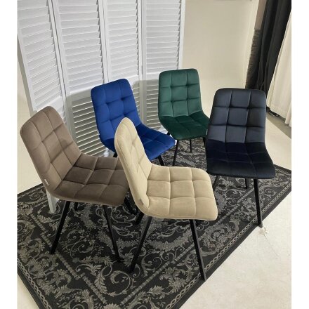 Стул CHILLI SQUARE BLUVEL-78 GREEN, велюр / черный каркас М-City 