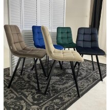 Стул CHILLI SQUARE BLUVEL-78 GREEN, велюр / черный каркас М-City