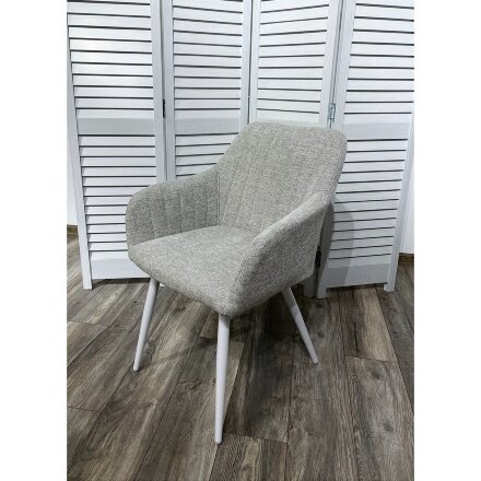 Стул BRANDY WZ2042-19 галечный серый фактурный велюр/ белый каркас М-City 