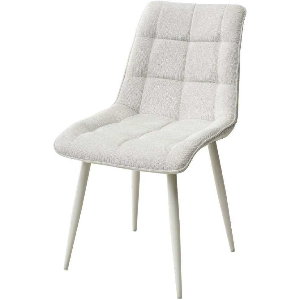 Стул CHIC WZ2042-18 белая галька, фактурный велюр/ белый каркас М-City Стул CHIC WZ2042-18 белая галька, фактурный велюр/ белый каркас М-City