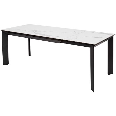 Стол CREMONA 140 MATTE STATUARIO Белый мрамор матовый, керамика/ черный каркас, ®DISAUR 