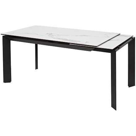 Стол CREMONA 140 MATTE STATUARIO Белый мрамор матовый, керамика/ черный каркас, ®DISAUR 