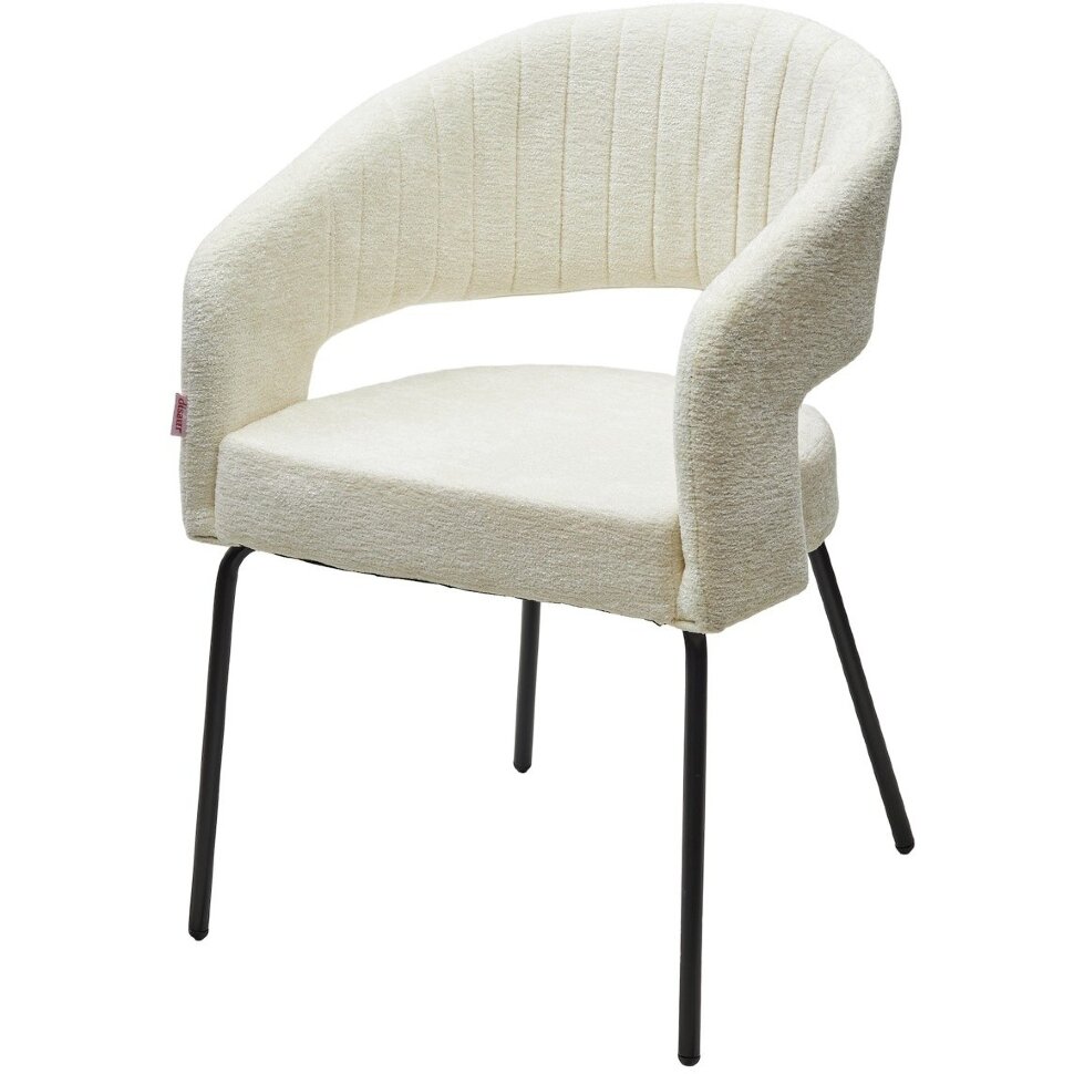 Стул SNUG 3018-01 белый, шенилл / черный каркас, ®DISAUR 